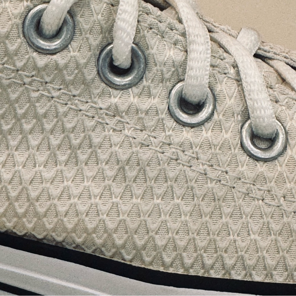 Converse Cream Waffle Print Textile Sneakers - Picture 5 of 16